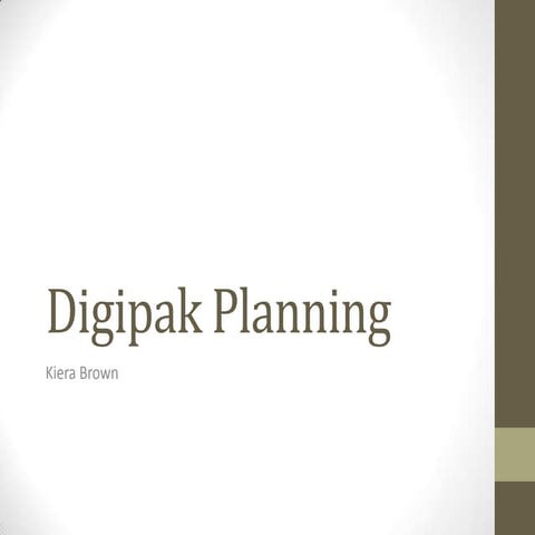 Digipak planning