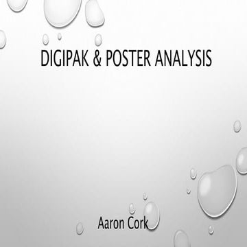 Digipak &amp; poster analysis