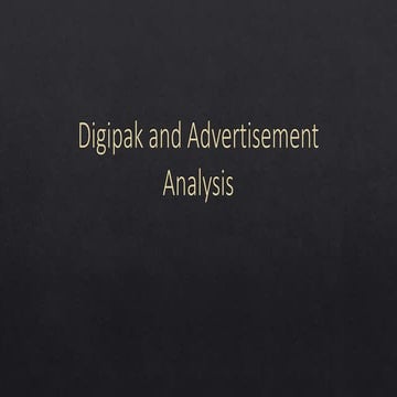 Digipaks and Advertisements 