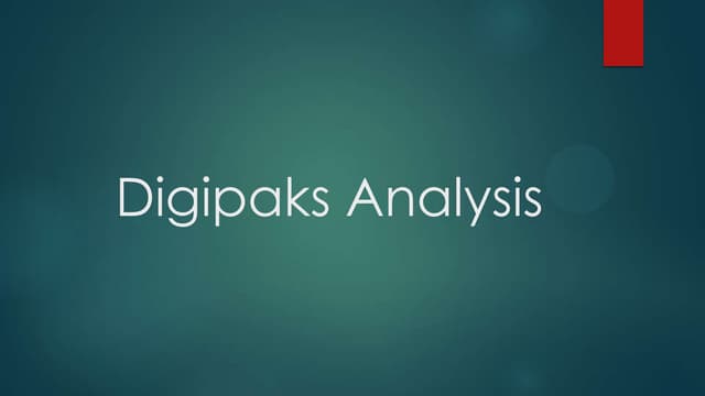 Digipak Analysis | PPTX