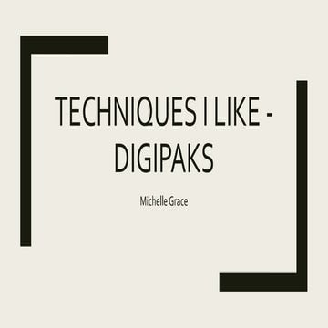 Digipak techniques i like