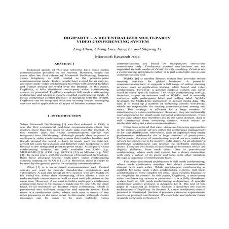 Protocols for multimedia multiparty conferencing | PDF