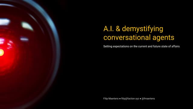 Meetup 6/3/2017 - Artificiële Intelligentie: over chatbots & robots