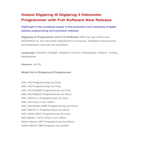 Digiprog iii digiprog 3 odometer programmer with full software