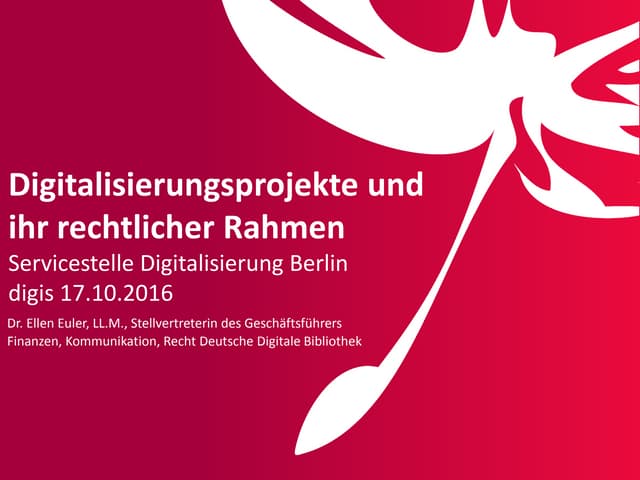 Digitalisierungsprojekte in Kulturerbeeinrichtungen & ihr rechtlicher Rahmen