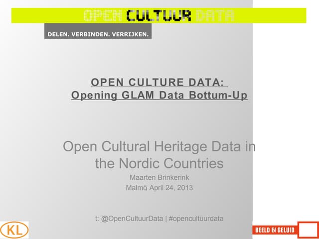 "Opening GLAM Data Bottom-up" by Maarten Brinkerink