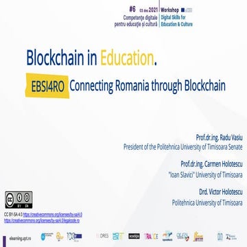 Blockchain in Education. EBSI4RO: Connecting Romania through Blockchain