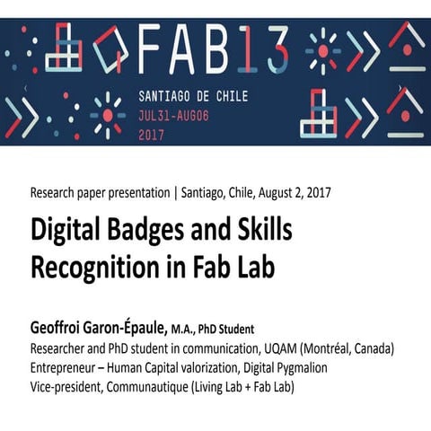 Digital Badges and Skills Recognition in Fab Lab