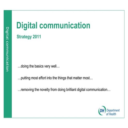 Department of Health digital comms strategy 2011