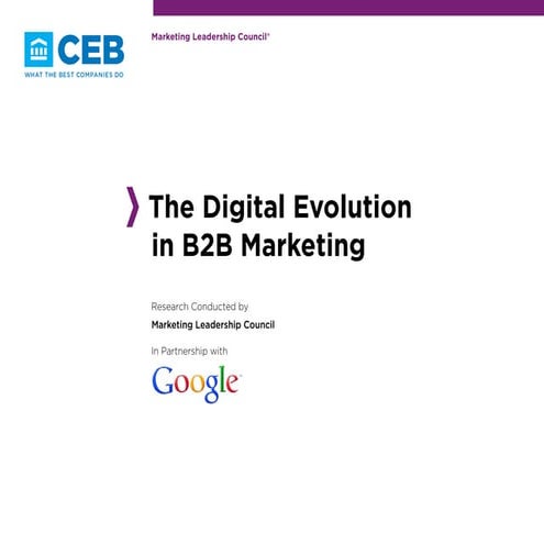 Digital Evolution in B2B Marketing: Google/CEB Study