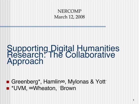 Digital Humanities Research