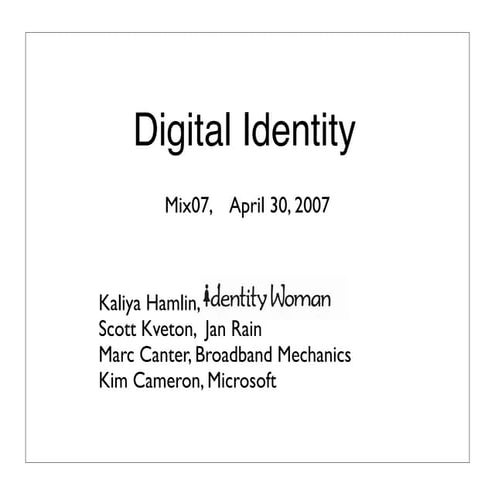 Digital Identity @ Mix07