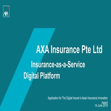 Insurance Innovation Award-AXA Insurance Pte