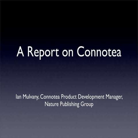 Digital Library Federation, Fall 07, Connotea Presentation