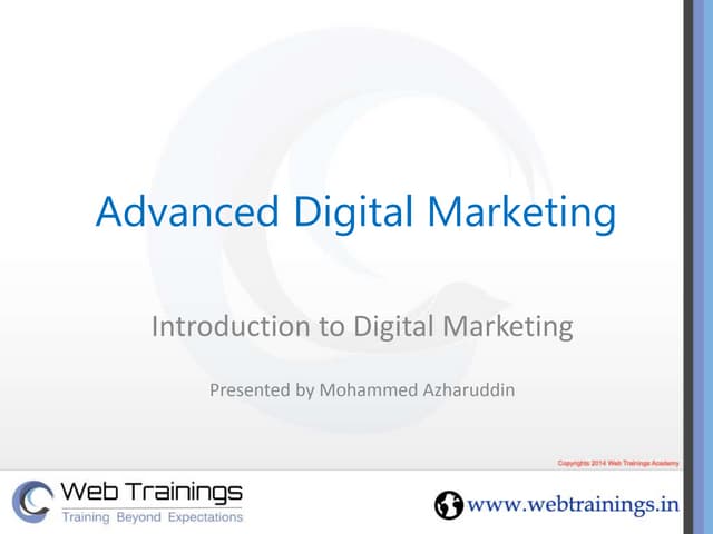 Digital Marketing PPT(Presentation) - Digital Marketing Strategies