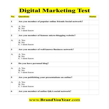 Digital Marketing Test