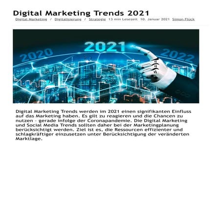 Digital Marketing Trends 2021