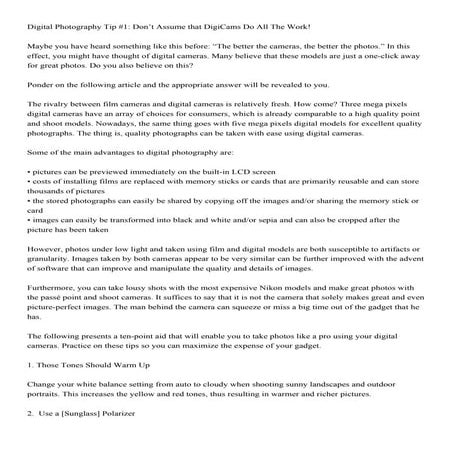 Digital photography-tip