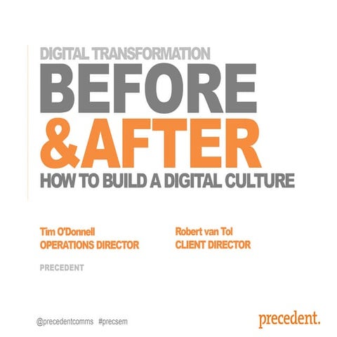 Digital Transformation 'Before and After' seminar 10th February, Edinburgh