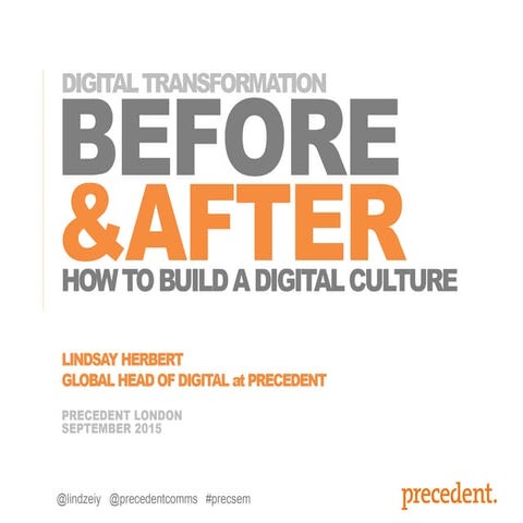 Digital Transformation 'Before and After' - 24th September, London