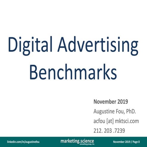 Digital Advertising Benchmarks November 2019