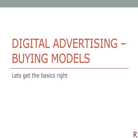 Digital advertising – buying models