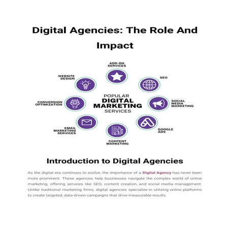 Digital Agencies: Their Role and Impacts