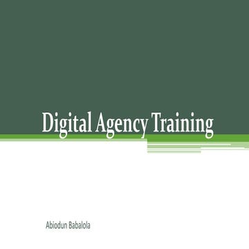 Digital agency training