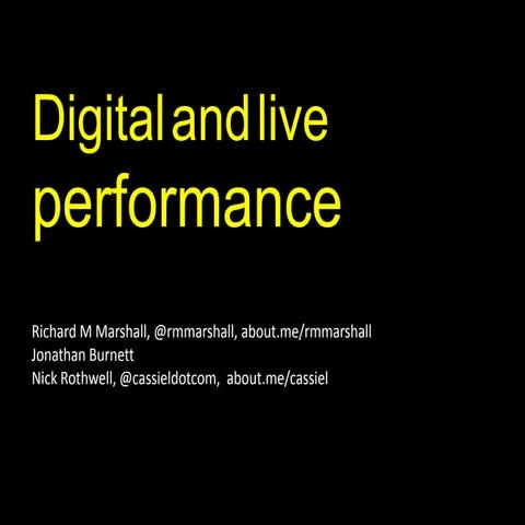 Digital and Live Performance | PPTX