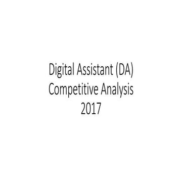 Digital Assistant Competitive Analysis