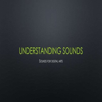Lesson One Fourth Quarter Second Year High School Understanding Sounds