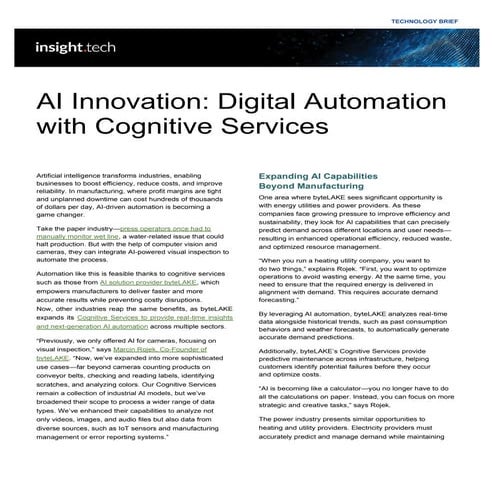 AI Innovation: Digital Automation with Cognitive Services