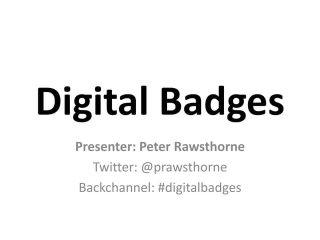 Introduction to Digital Badges