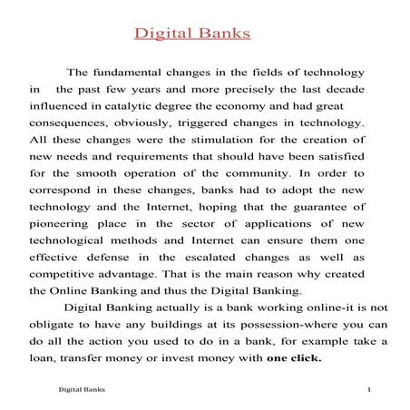 Digital banking 