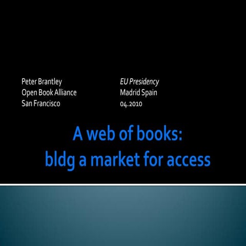Digital book markets: Building markets for access
