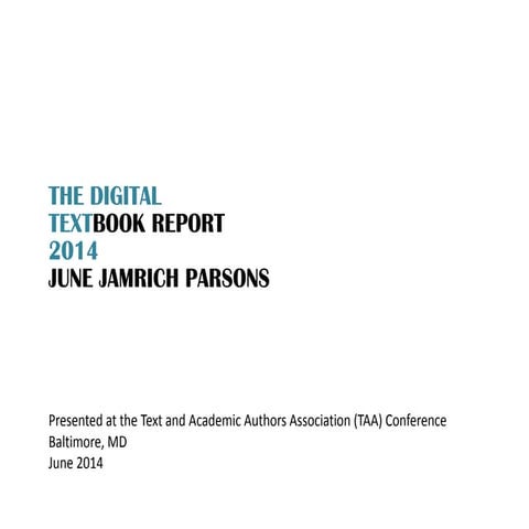 Digital Textbook Report 2014 | PPTX