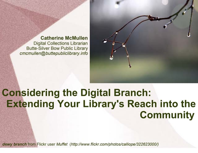 Considering the Digital Library Branch