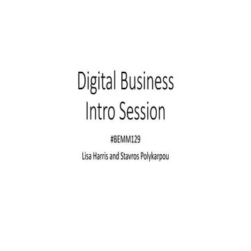 Digital Business intro
