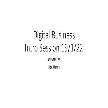 Digital Business Introduction