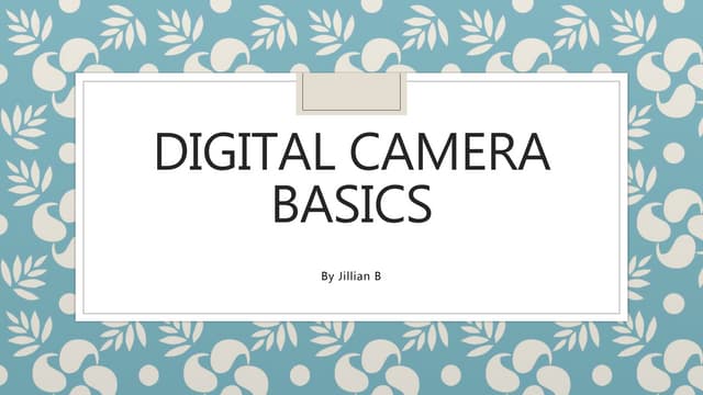 Digital camera basics