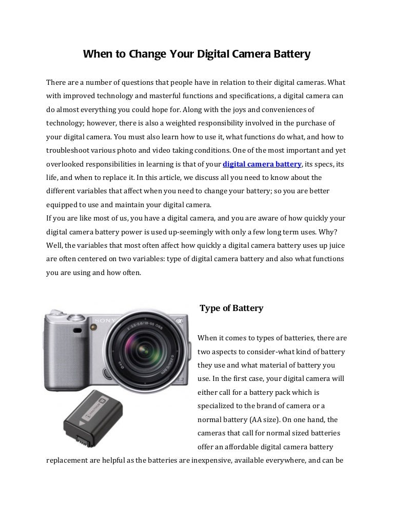 When to Change Your Digital Camera Battery
