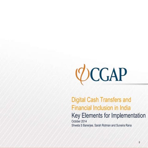 Digital Cash Transfers and Financial Inclusion in India