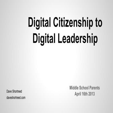 Digital Citizenship to Digital Leadership