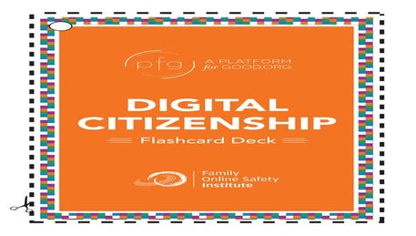 Digital Citizenship Flash Card Deck - A Platform for Good