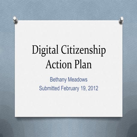 Digital Citizenship Action Plan