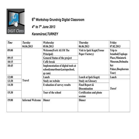 Digital clasroom turkey workshop