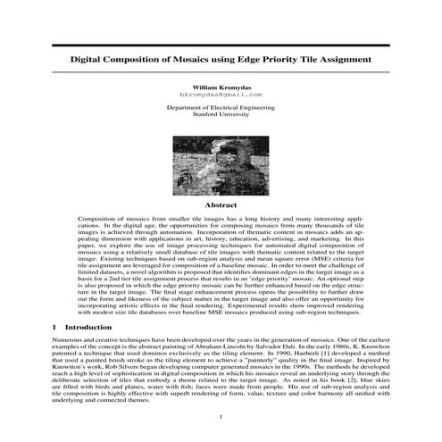 Digital Composition of Mosaics using Edge Priority Tile Assignment
