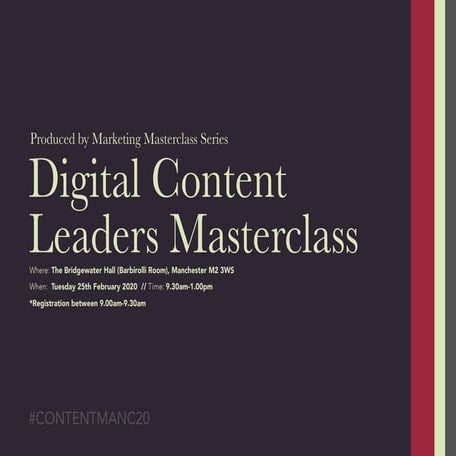 Digital Content Leaders Masterclass 2020