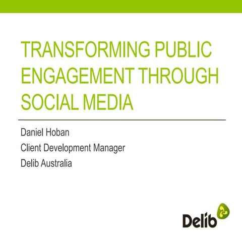 Transforming public engagement through social media