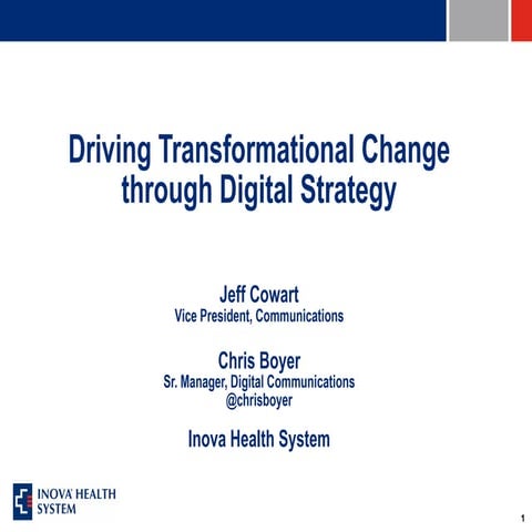 Driving Transformational Change Through Digital Strategy at Inova Health System